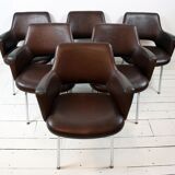 6 fauteuils en skaï