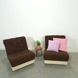 Fauteuil de l'ère spatiale marron avec plastique