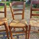 6 chaises anciennes en bois et paille