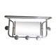 Portemanteau mural en aluminium avec miroir orientable, 5 patères et un porte chapeau, années 50
