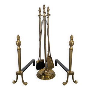 Paire de chenets et serviteur