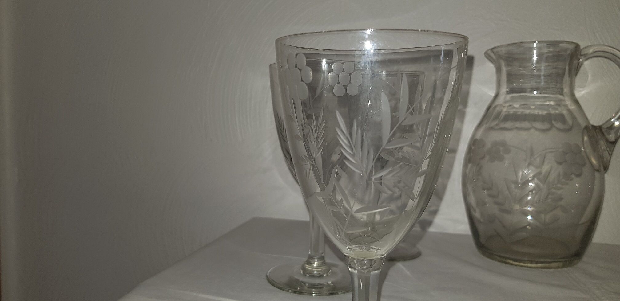 Pitcher and water glasses