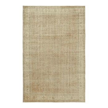 Hand-Knotted Anatolian One of a Kind 1970s 222 cm x 324 cm Beige Wool Carpet