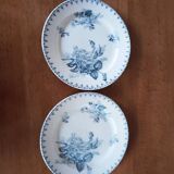 Two antique flat plates from Sarreguemines.