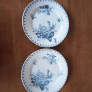 Two antique flat plates from Sarreguemines.