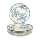 Lot de 8 assiettes plates terre de fer - modèles Iris - Léon Graves - Clairefontaine
