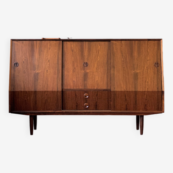 Commode - buffet haut en palissandre, Danemark années 1950/60, vintage, milieu du siècle