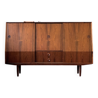 Commode - buffet haut en palissandre, Danemark années 1950/60, vintage, milieu du siècle