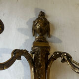 Brass wall sconce – goat head decoration – Louis XVI Empire style –