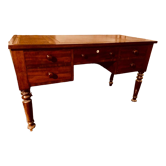 Antique mahogany desk with leather top