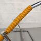 Yellow scoubidou head rest and vintage chrome metal