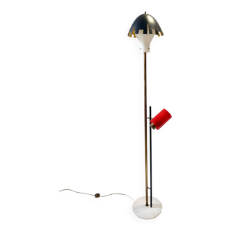 Rare Experimental Brass, Aluminum and Glass Floor Lamp by Arredoluce, Italy