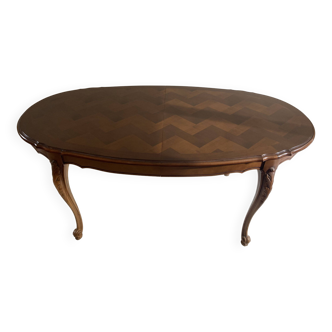 Cherry wood dining table for 6-10 people. Louis XV style