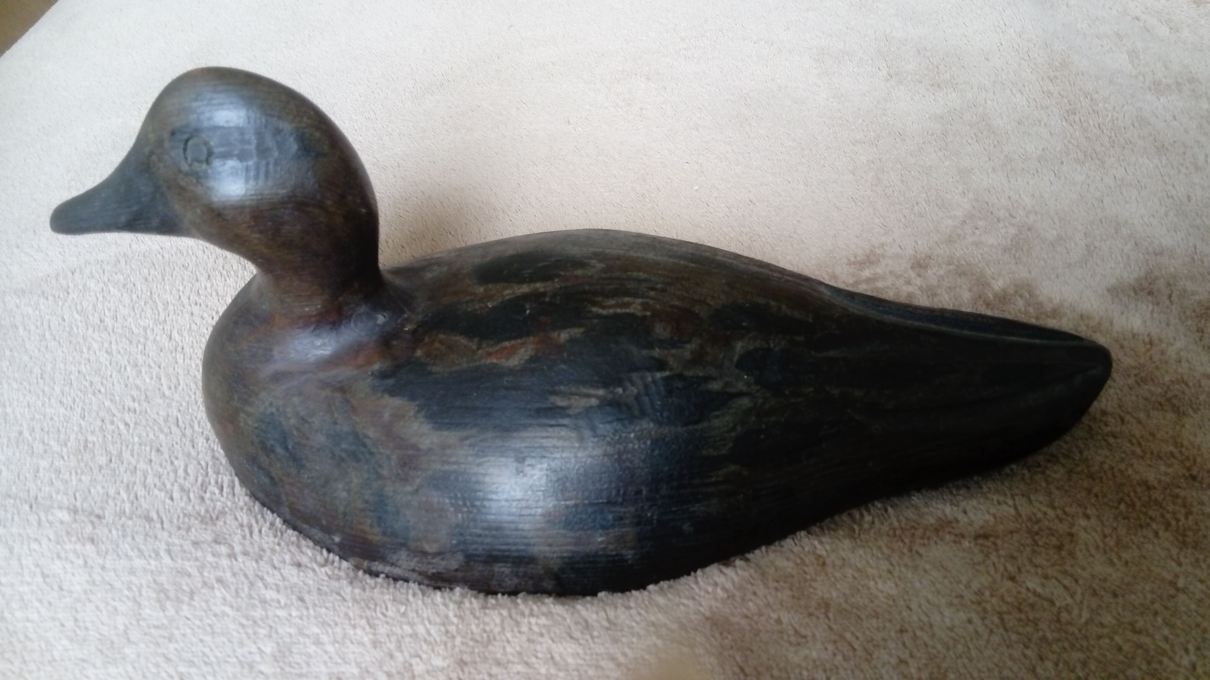 canard décoratif en bois sculpté