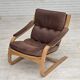 1970s, Swedish design by Åke Fribytter, armchair, leather, bentwood.