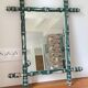 Miroir ancien en bois formant bambou