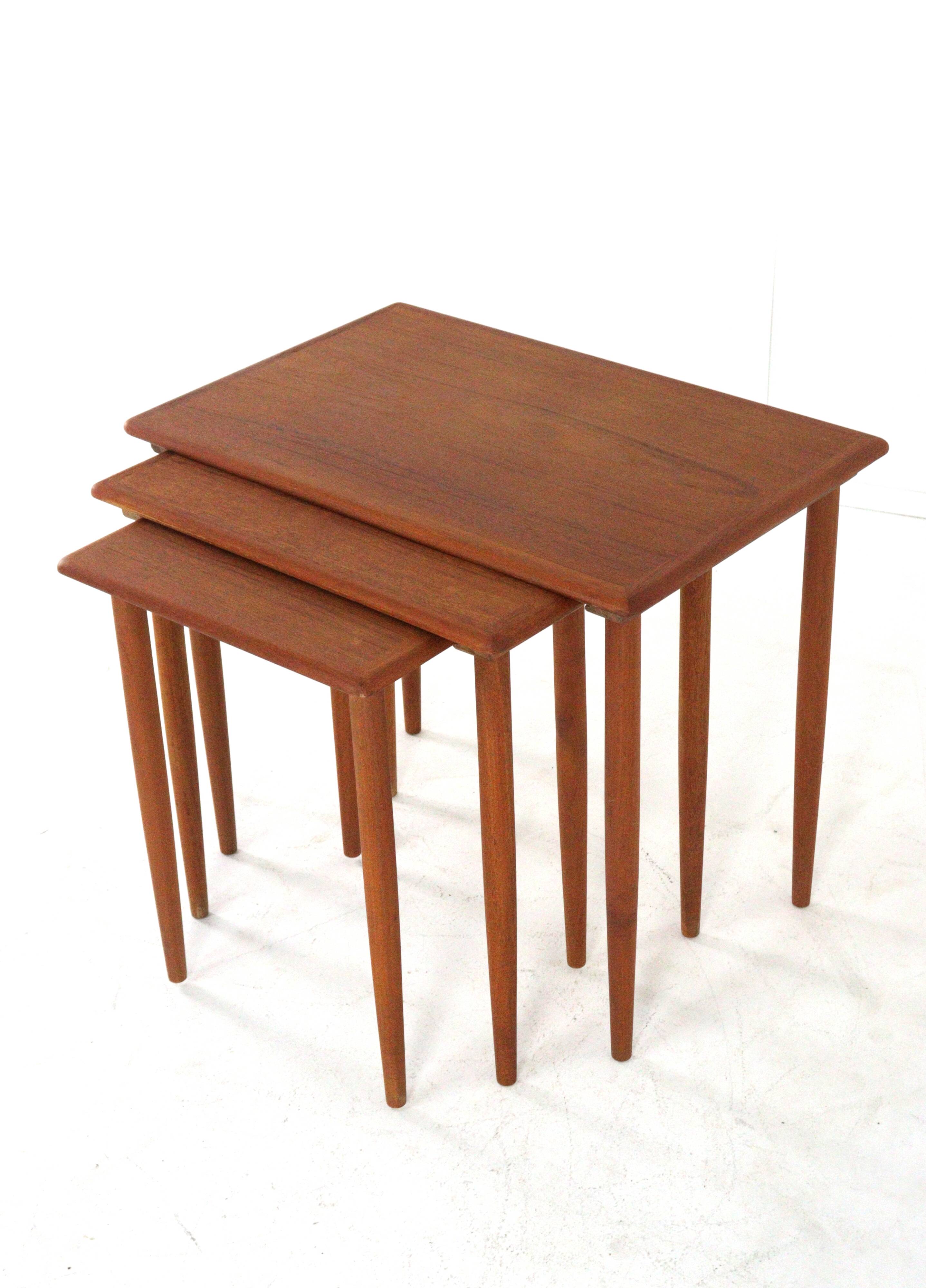 Set of 3 danish nesting tables - danish mid century modern design