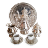 Antique Silver Plated Coffee Set and Cups