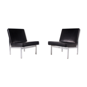 Paire de chauffeuses - cuir noir