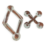 A pair of vintage moulded glass candlesticks.