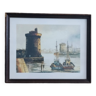 painting of the port of La Rochelle signed Wragner.