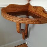 Elm magnifying glass corner console shelf