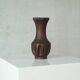 Sculpted wooden vase in Wabi-Sabi style from the 1960s.
