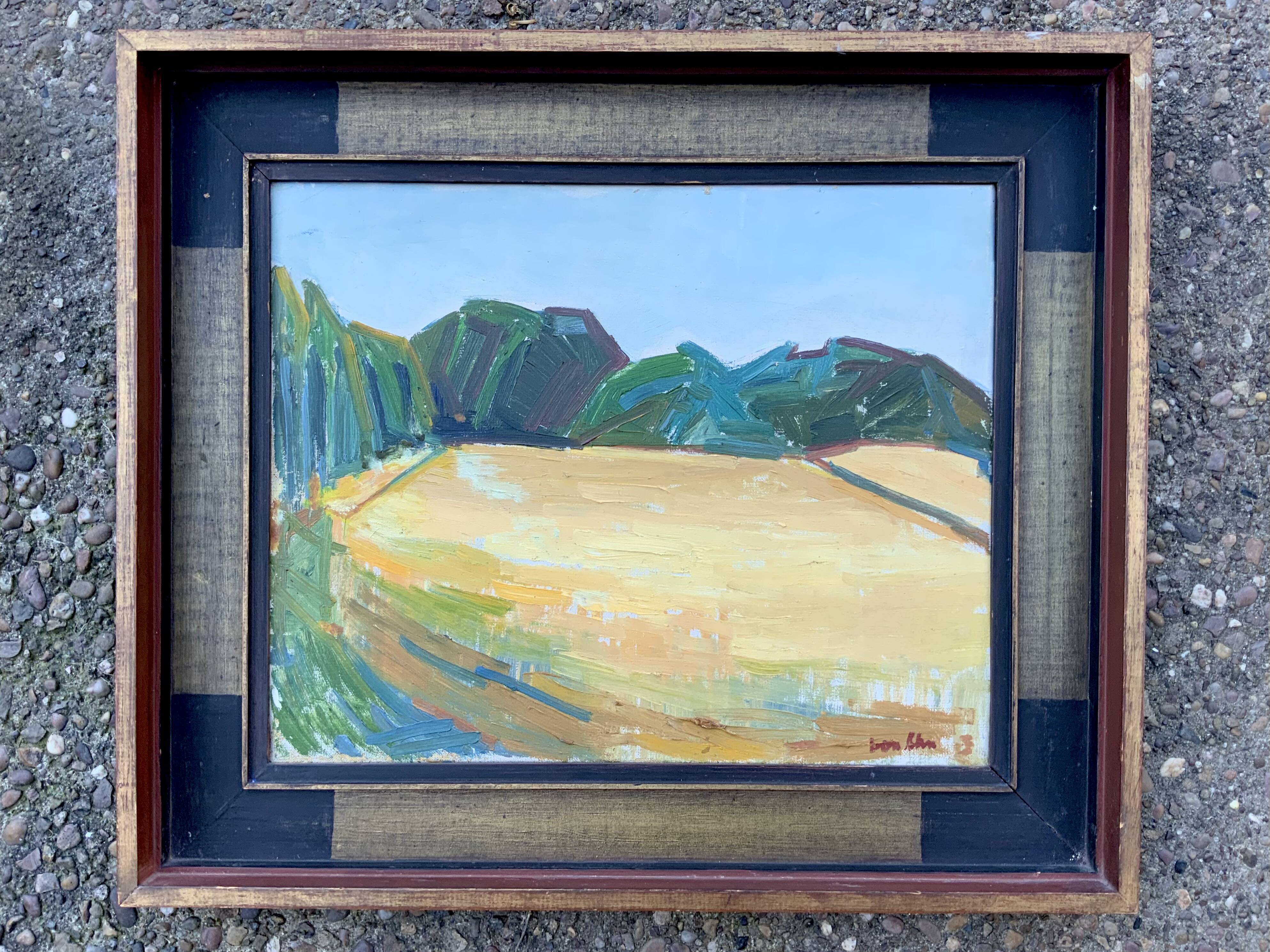 Vintage Modernist Oil on canvas landscape by Richad von Ahn