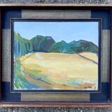 Vintage Modernist Oil on canvas landscape by Richad von Ahn