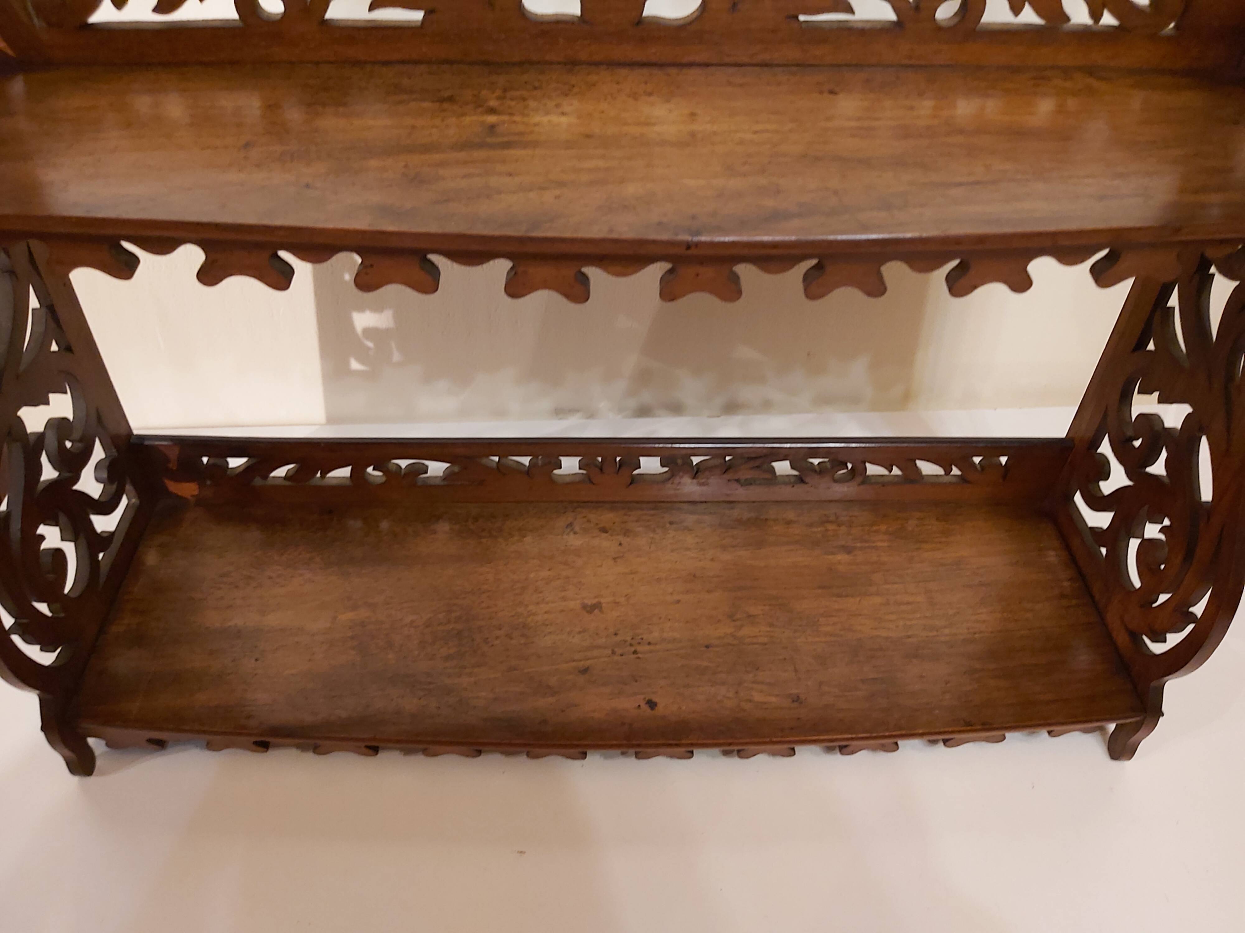 Openwork wall shelf walnut nineteenth