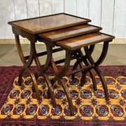 Set of English nesting tables in mahogany from the 1950s.