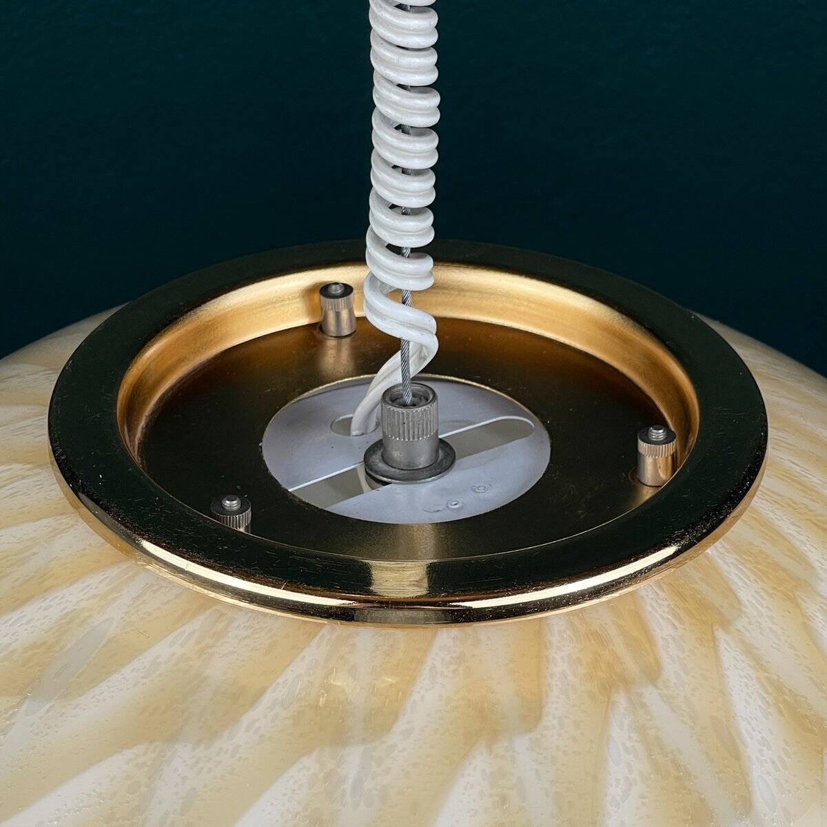 Large vintage Murano ball pendant lamp by Veart, Italy, 1970s.