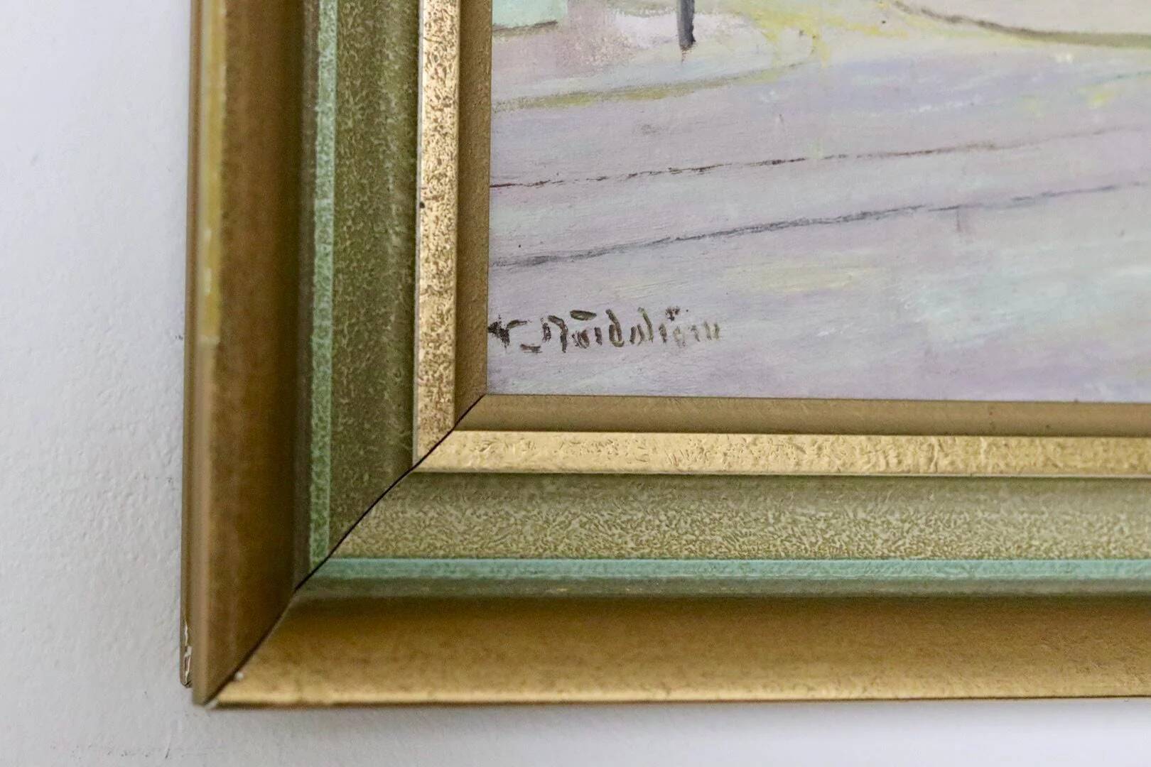 Peinture à l'huile sur toile suédoise du milieu du siècle « Göteborg »