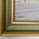 Peinture à l'huile sur toile suédoise du milieu du siècle « Göteborg »