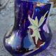 Old planter enamelled floral decoration