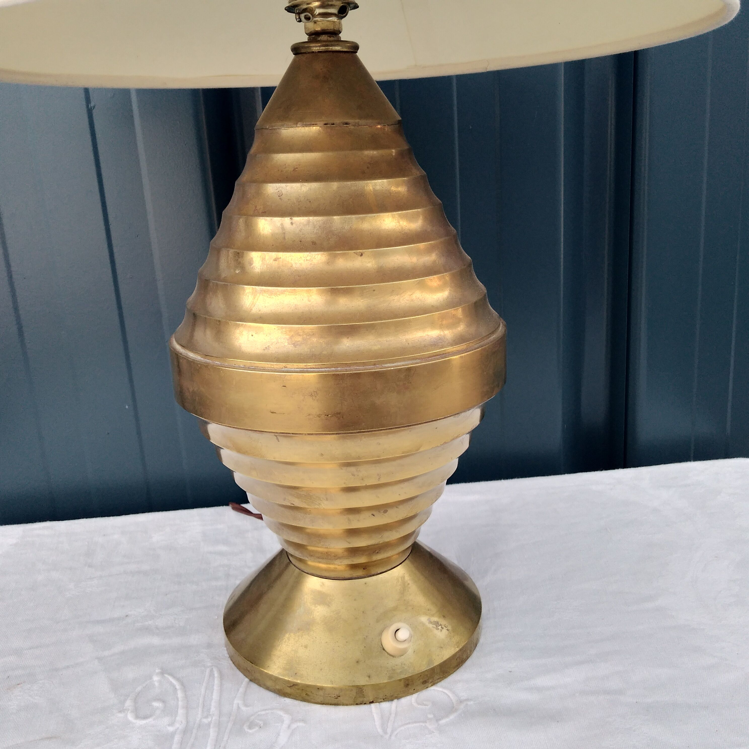 Art deco brass lamp