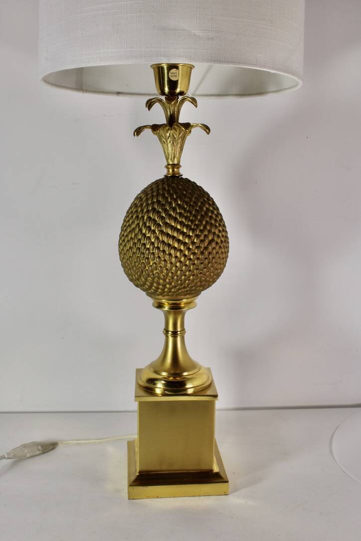 Brass Pineapple Lamp 1970 vintage France