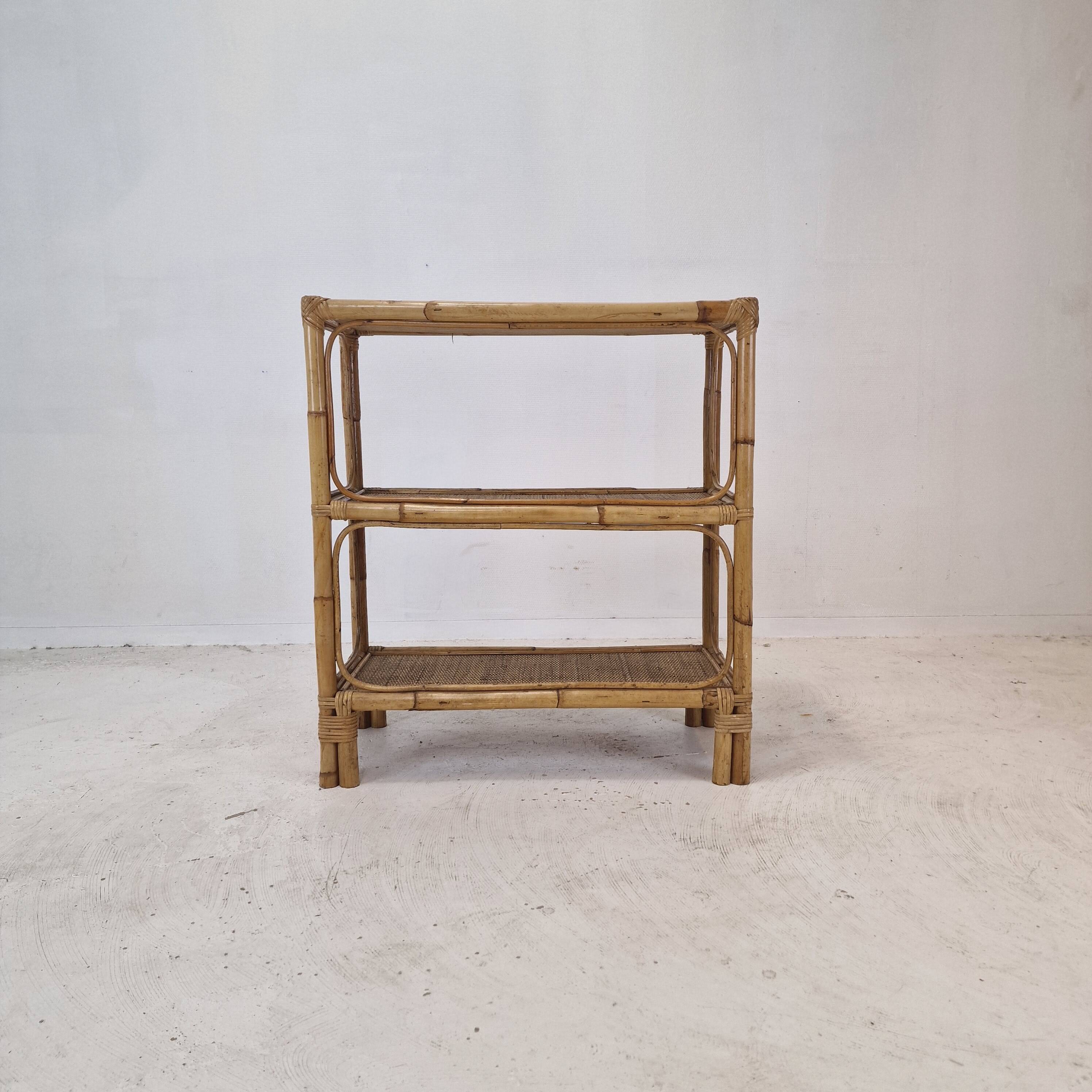 Italian Bamboo and Rattan Credenza, 1970s