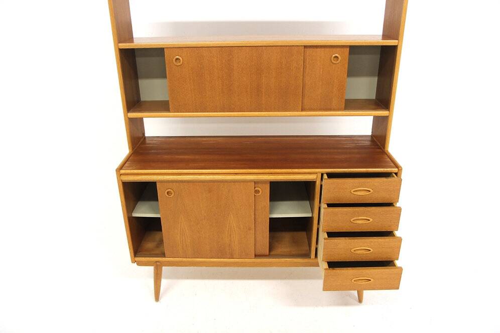 Scandinavian secretary desk in teak and oak, Sweden, 1960