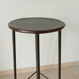 Brutalist high stool from the 1960s in solid steel.