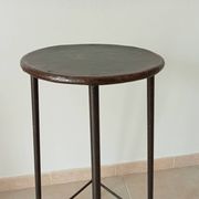 Brutalist high stool from the 1960s in solid steel.