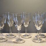 6 Wine Glasses - Small cut decoration - Period 1900