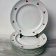 Set of 7 flat plates in porcelain Tables & Colours cherries