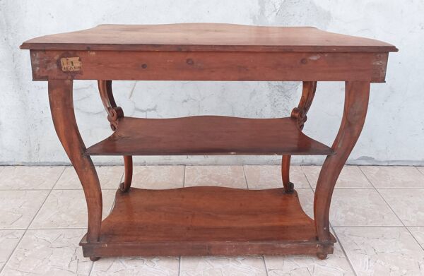 Grande console époque Napoléon III en noyer et ronce de noyer