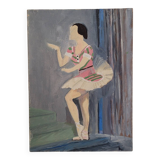 Old vintage painting table star dancer 20th century