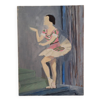 Old vintage painting table star dancer 20th century