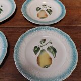 Dessert plates set of four Clairefontaine pear barbotine