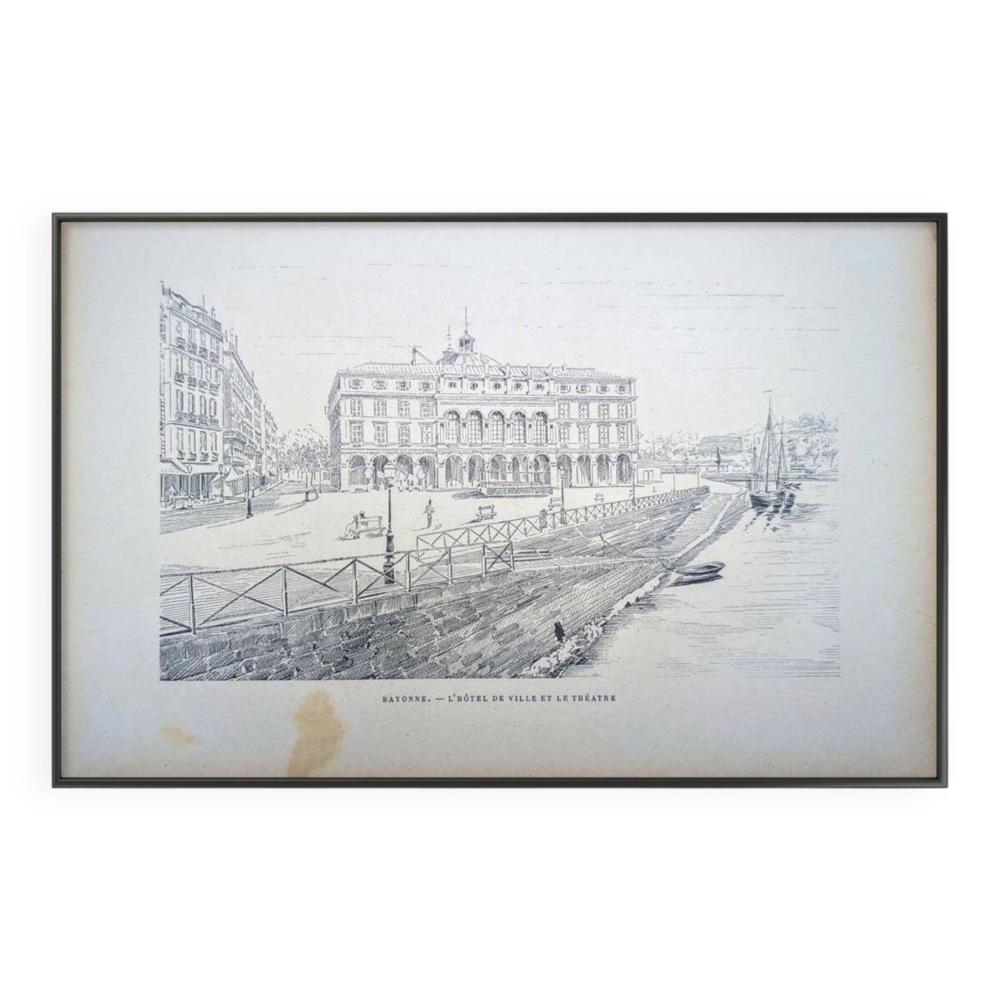 Bayonne, old illustration, printed in 1890.