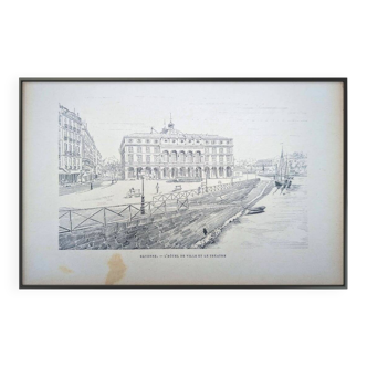 Bayonne, old illustration, printed in 1890.