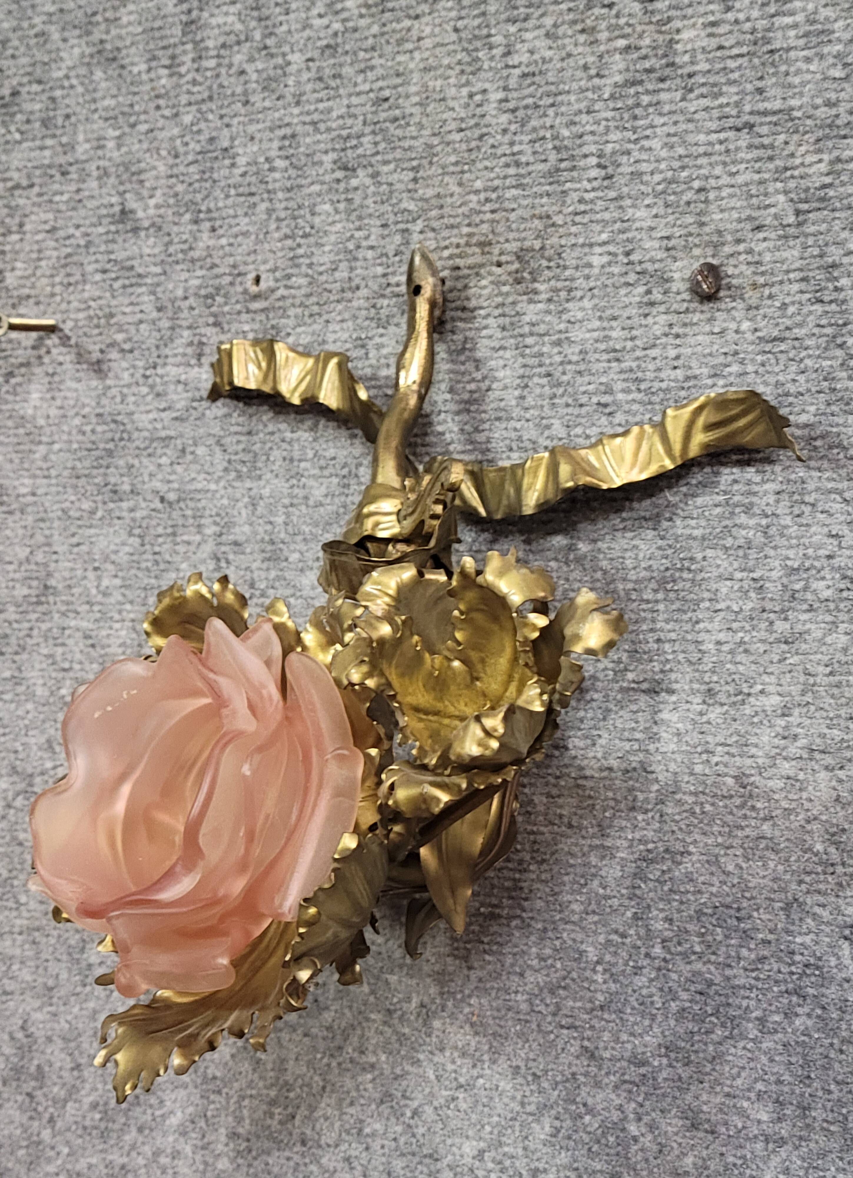 Large Louis XVI style wall sconce in chiseled bronze